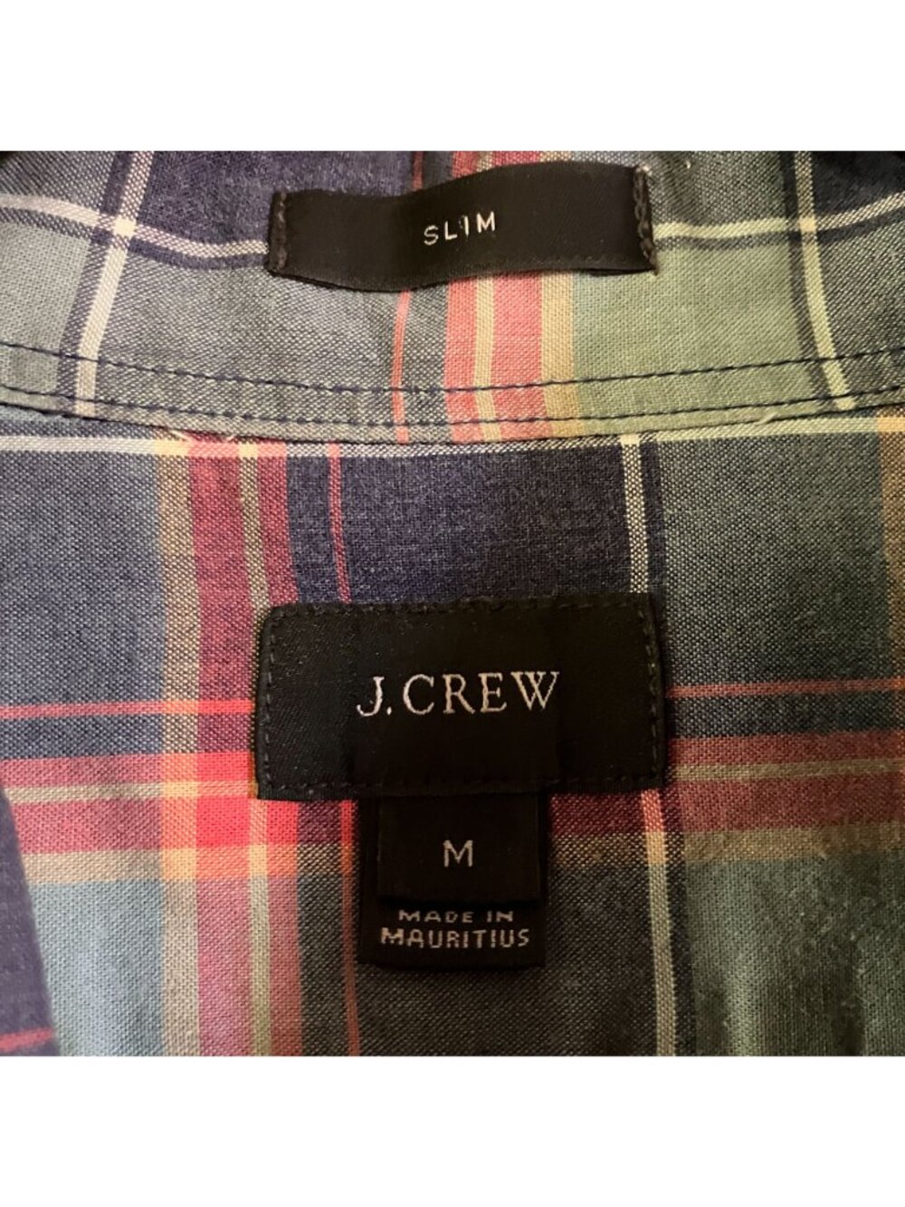 J.Crew Mens Vintage Y2K (3 SET) Slim Fit Check Plaid Shirts Medium Blue SP EXC - Picture 4 of 12